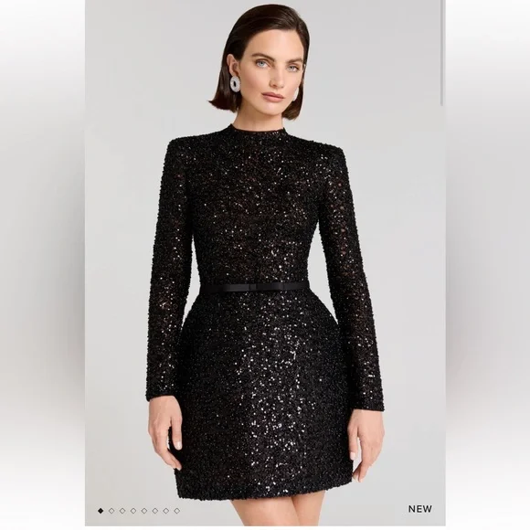 Used NADINE MERABI Black Edie Dress size SM - Picture 2 of 7